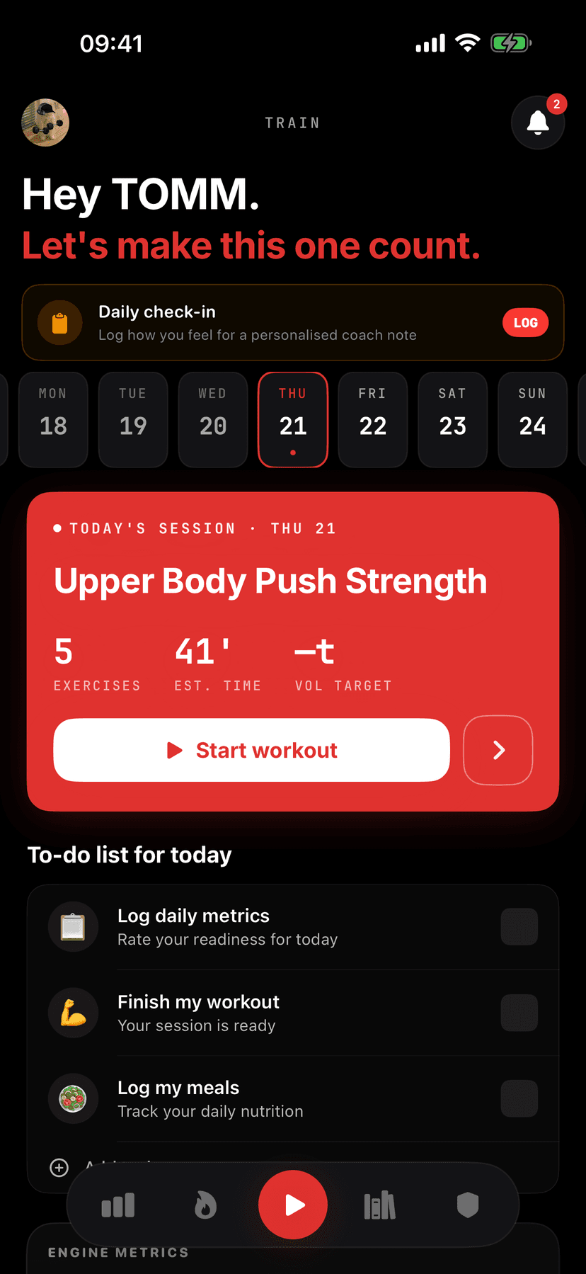 App ZON — page d'accueil Hub avec SITREP