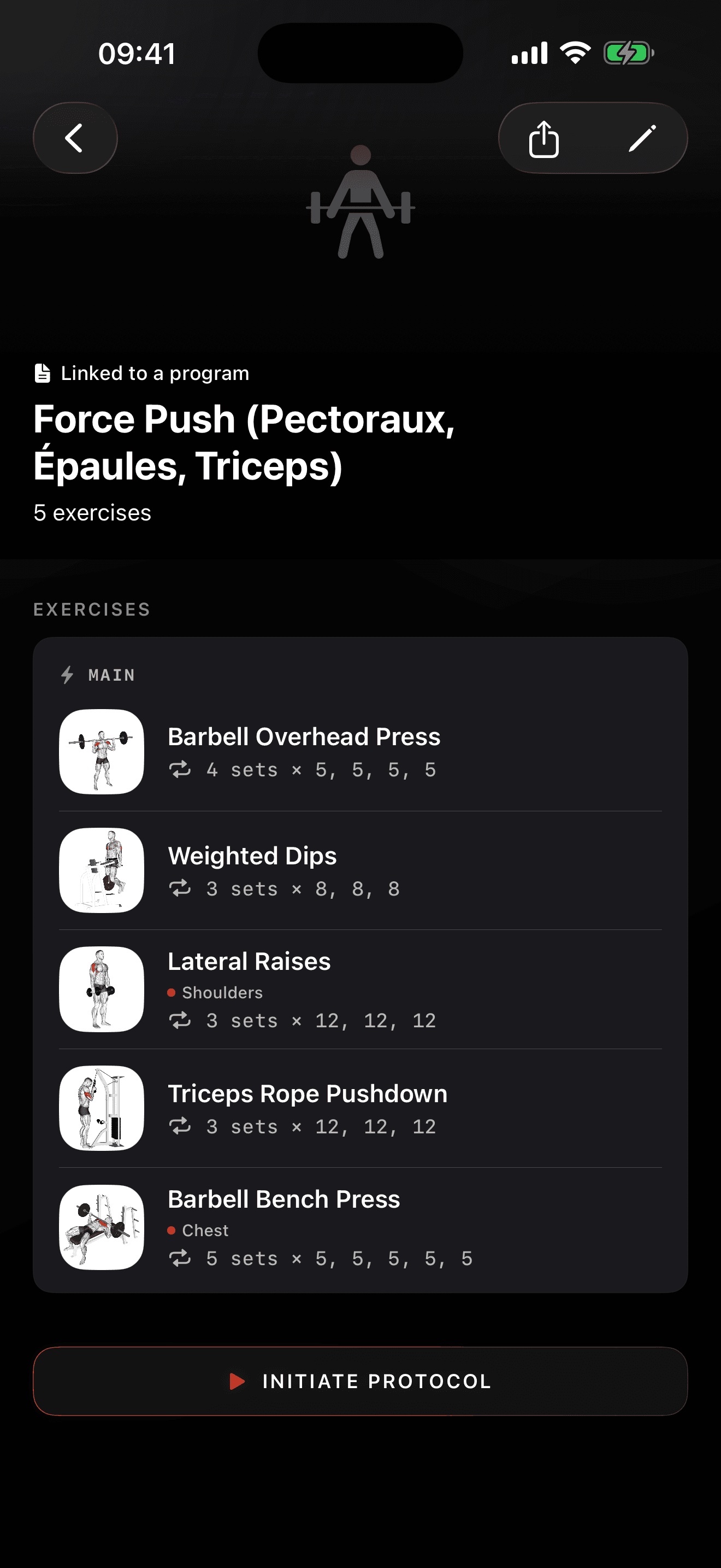 ZON app screenshot: Session detail
