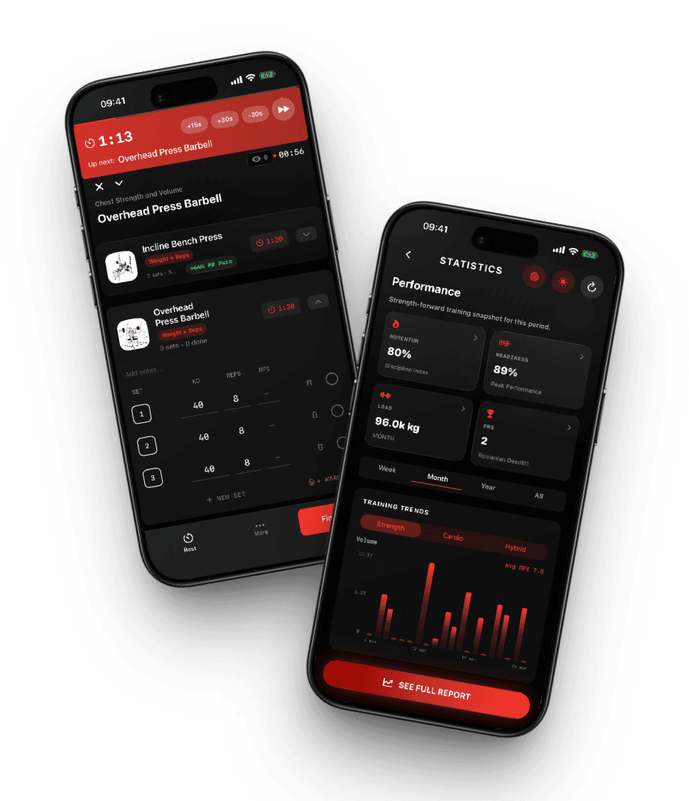 Mobile athlete app mockup